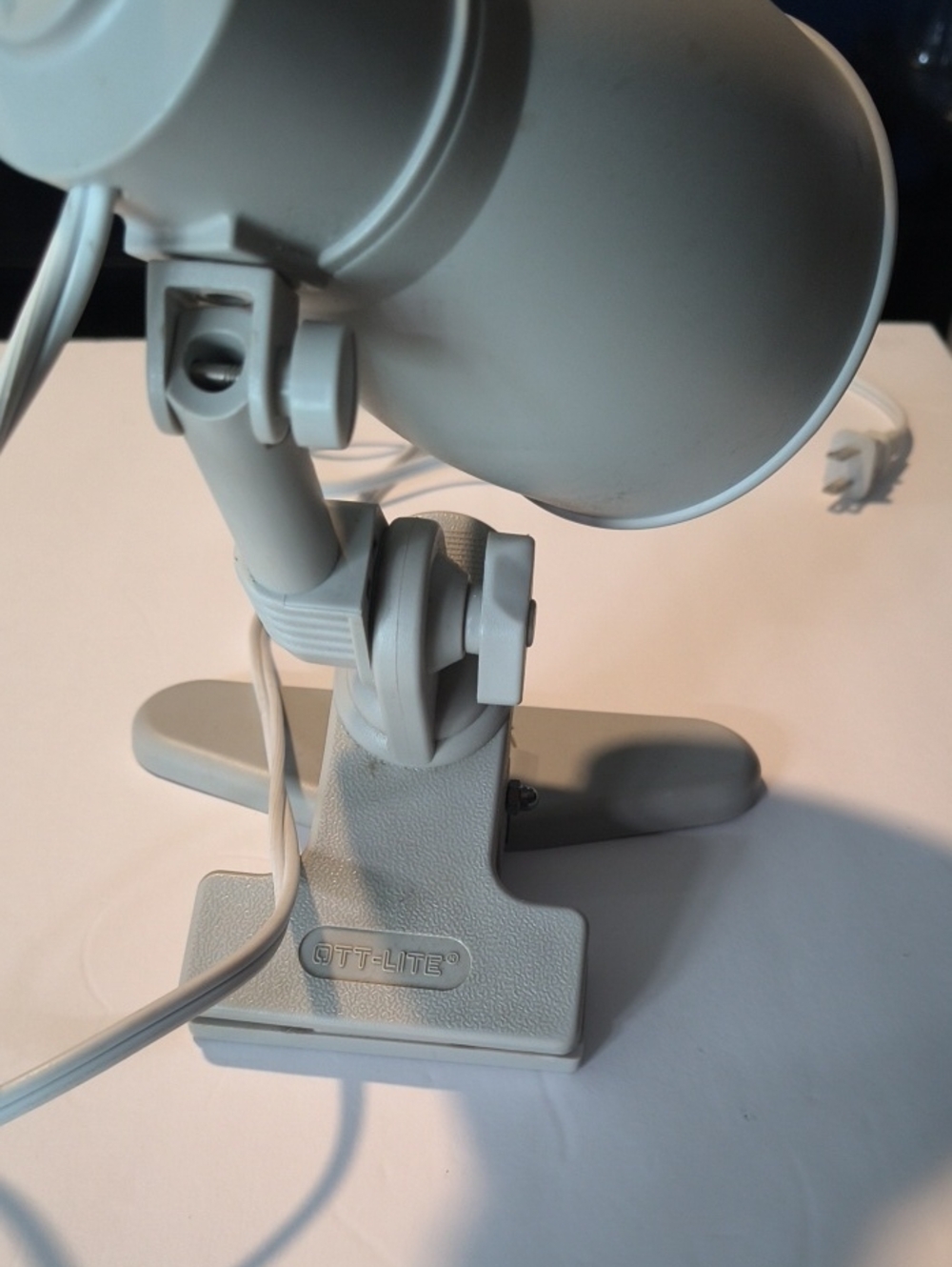 White Adjustable Clip-On Task Lamp